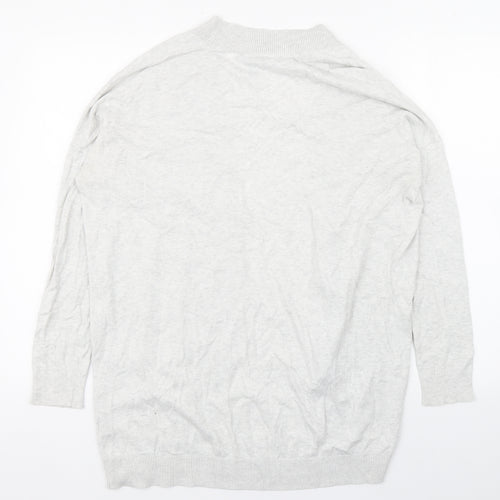 Gap Womens Grey V-Neck  Cotton Cardigan Jumper Size S