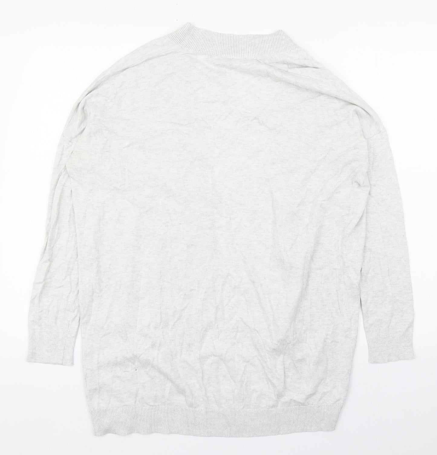 Gap Womens Grey V-Neck  Cotton Cardigan Jumper Size S