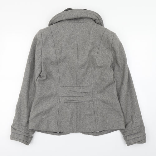 Per Una  Womens Grey   Pea Coat Coat Size 12  Button