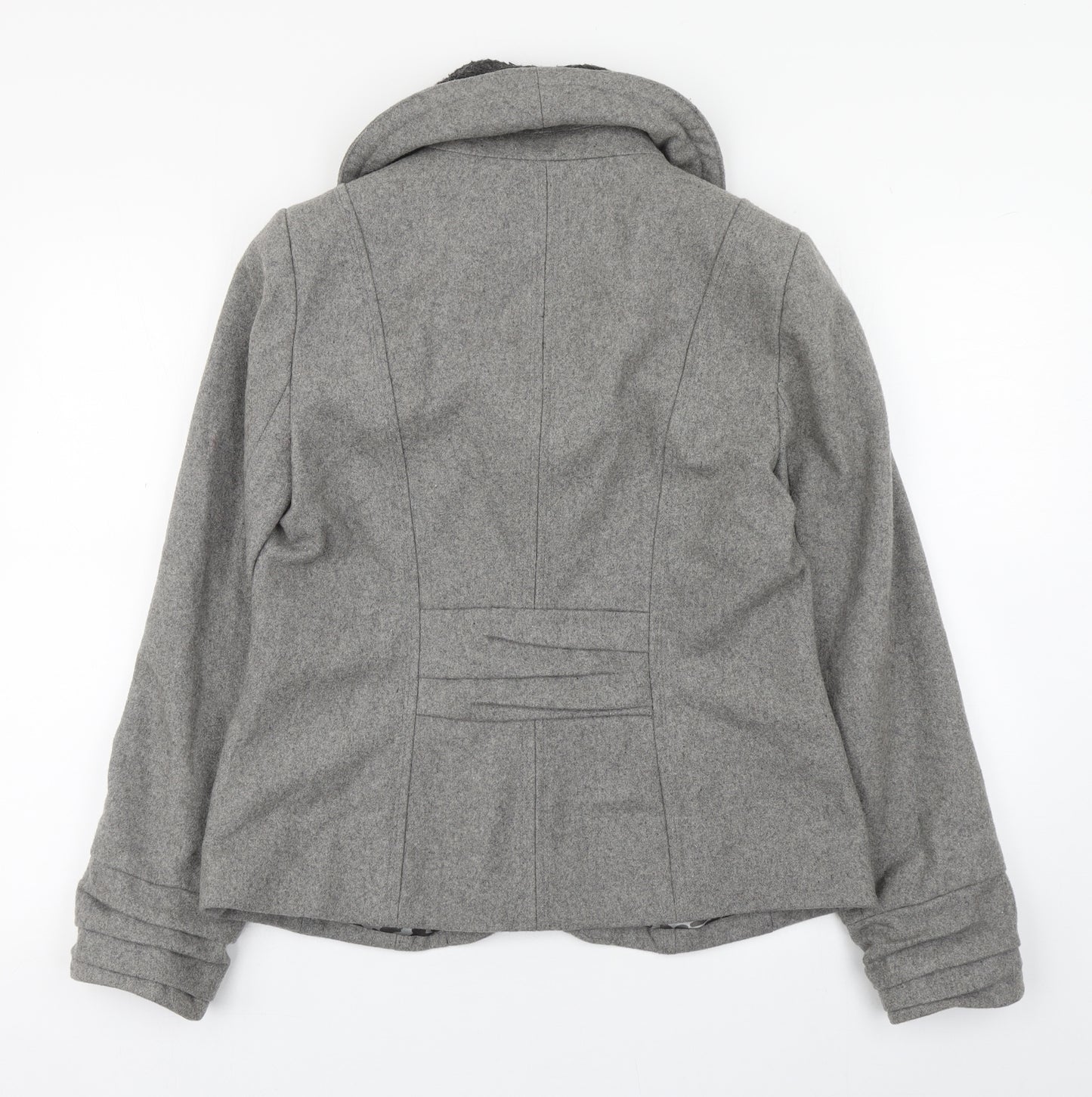 Per Una  Womens Grey   Pea Coat Coat Size 12  Button