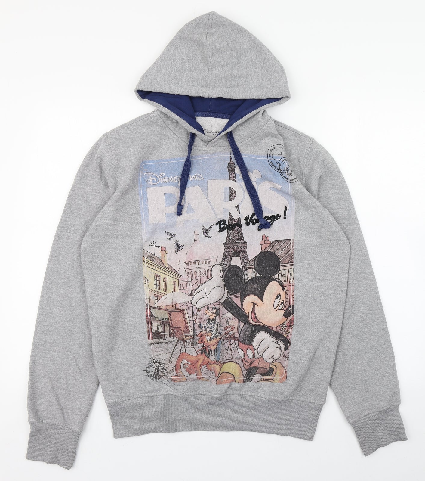 Disneyland Paris Womens Grey  Cotton Pullover Hoodie Size S   - 90's