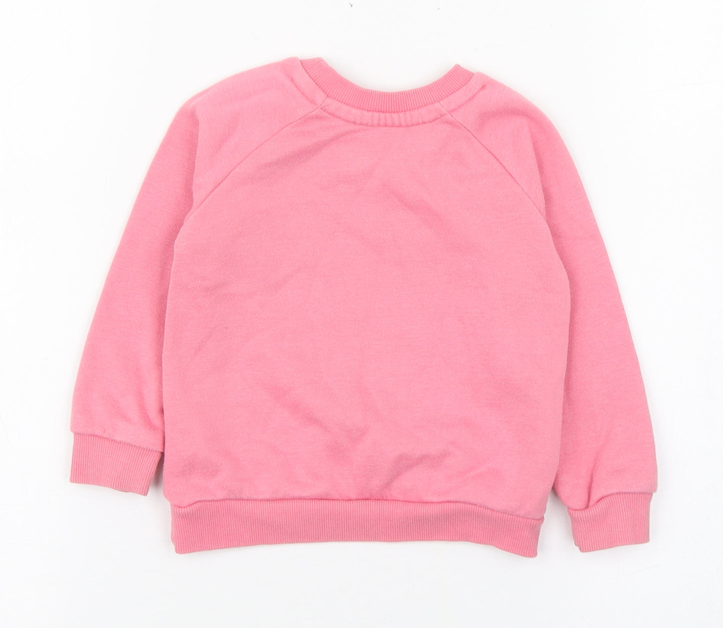 Primark Girls Pink  Cotton Pullover Jumper Size 9-12 Months   - I love my family
