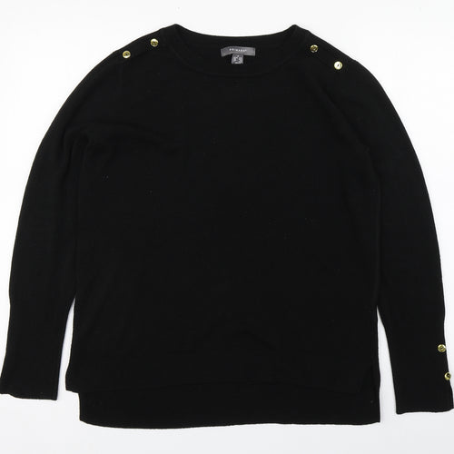 Primark Womens Black  Acrylic Basic T-Shirt Size 12 Round Neck