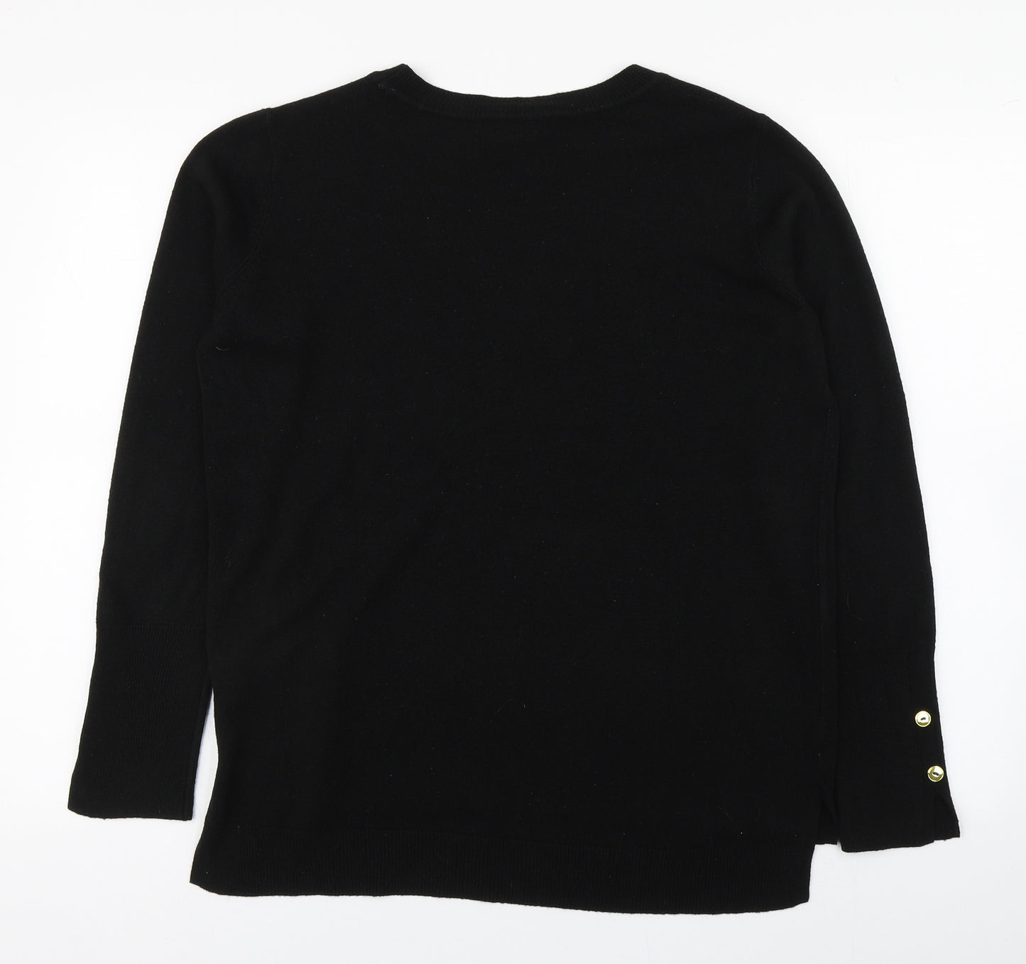 Primark Womens Black  Acrylic Basic T-Shirt Size 12 Round Neck