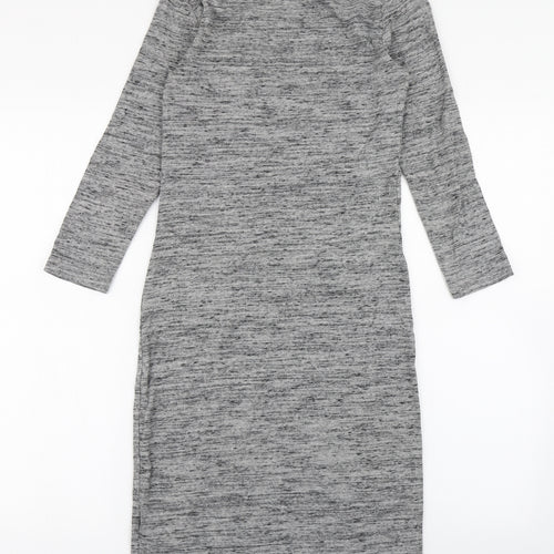 H&M Womens Grey  Cotton T-Shirt Dress  Size S  Round Neck Pullover