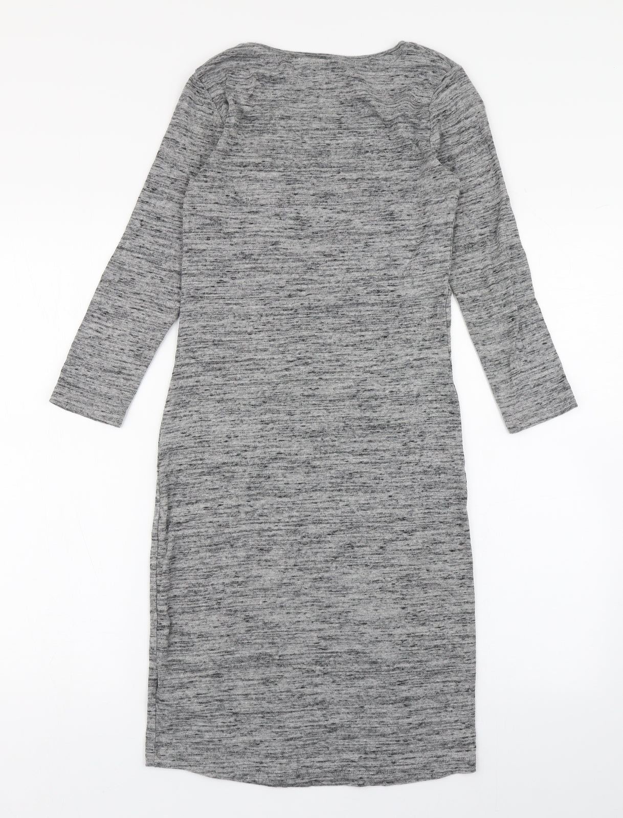 H&M Womens Grey  Cotton T-Shirt Dress  Size S  Round Neck Pullover