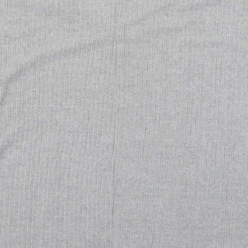 Preworn Womens Grey V-Neck  Polyester Pullover Jumper Size L