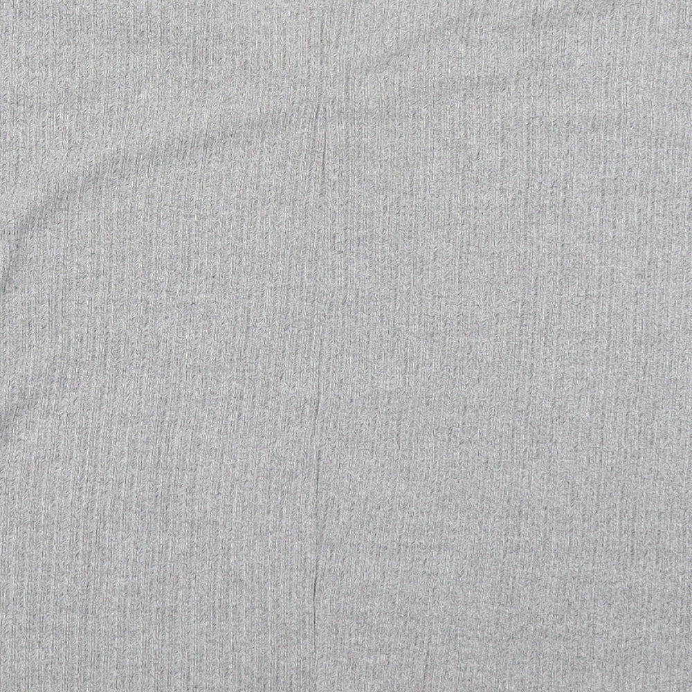 Preworn Womens Grey V-Neck  Polyester Pullover Jumper Size L
