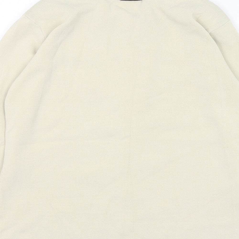 Roman Originals Womens Beige Round Neck  Viscose Pullover Jumper Size S