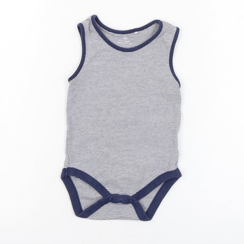 NEXT Boys Blue Striped Cotton Babygrow One-Piece Size 12-18 Months  Button
