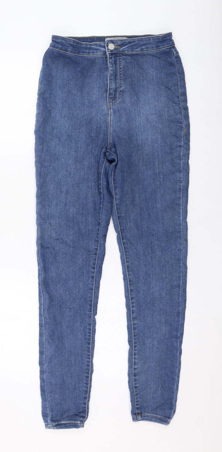New London Womens Blue Cotton Skinny Jeans Size 12 L28 in Regular Zip
