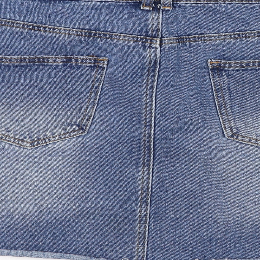 Primark Womens Blue  Cotton Straight & Pencil Skirt Size 18   Zip