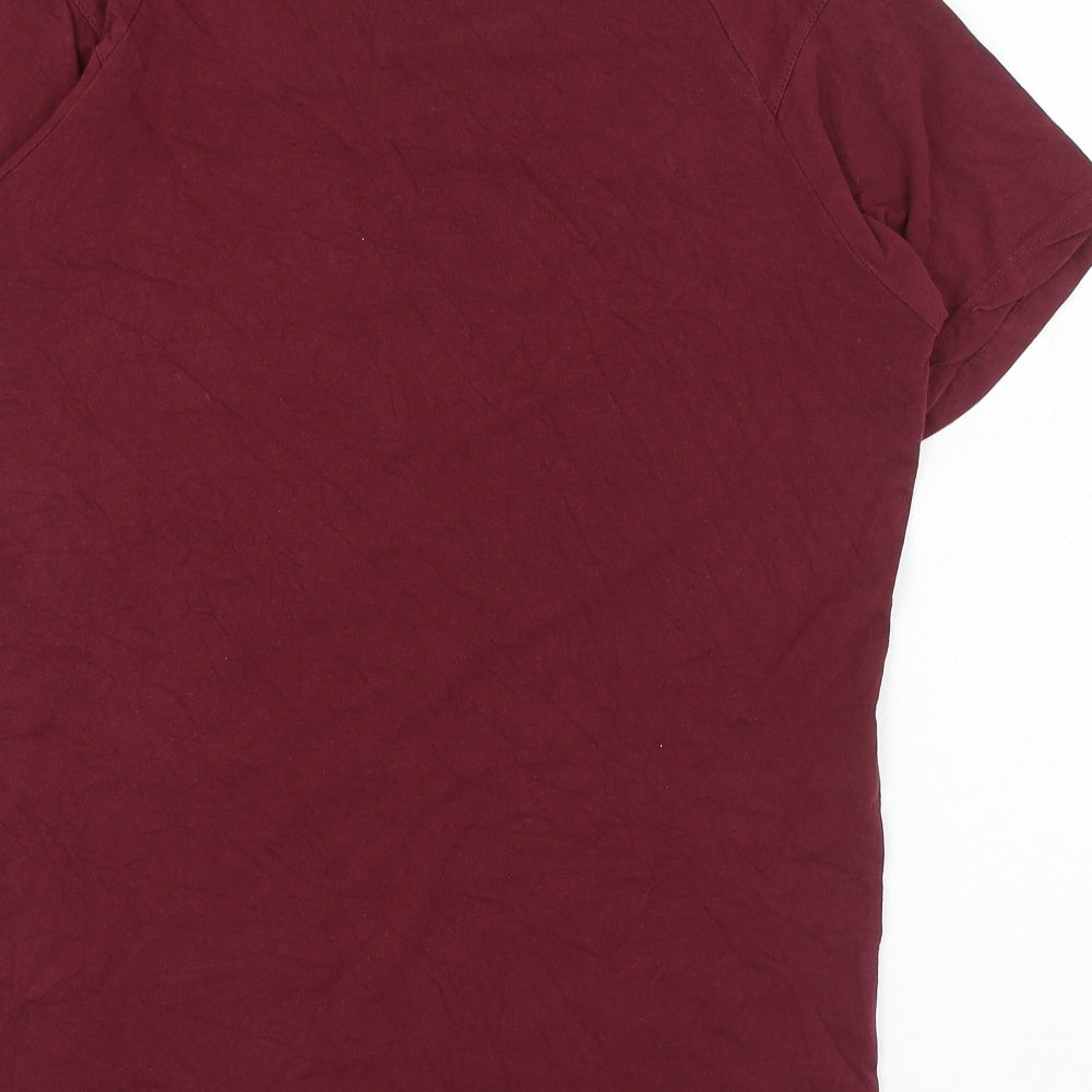 Gymshark Mens Red  Cotton Basic T-Shirt Size M Round Neck Pullover