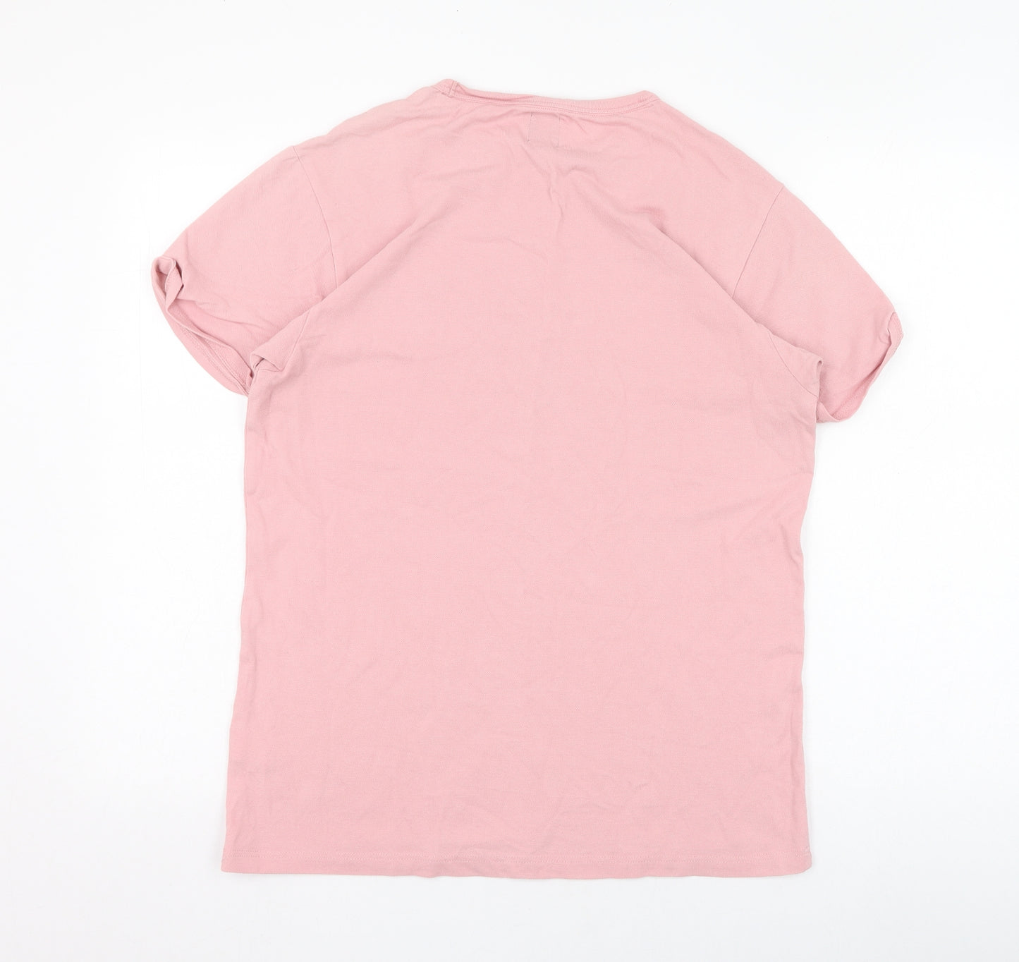 River Island Mens Pink  Cotton  T-Shirt Size L Round Neck