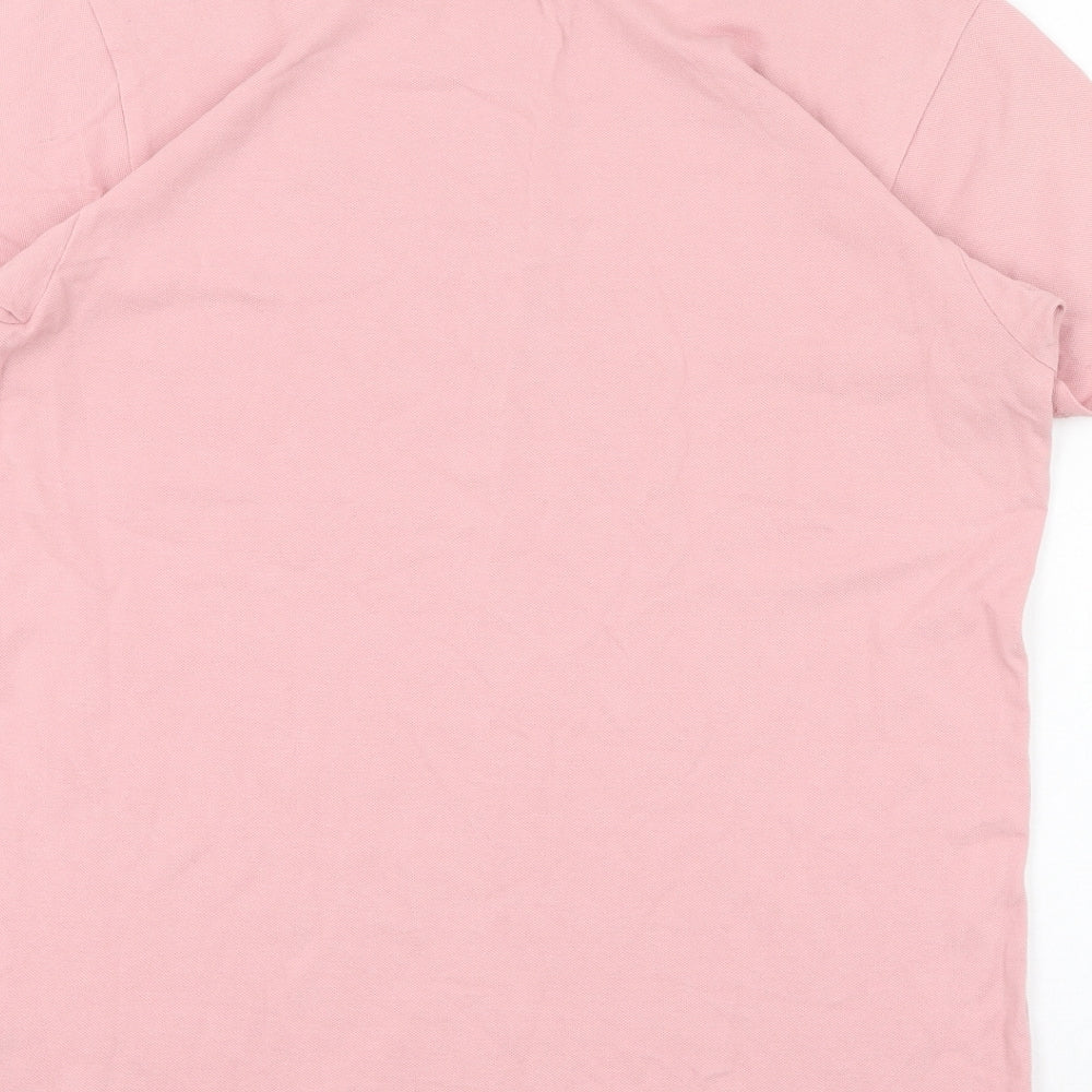 River Island Mens Pink  Cotton  T-Shirt Size L Round Neck
