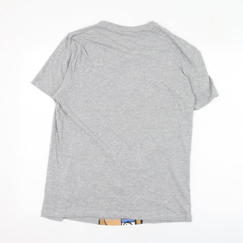 F&F Mens Grey  Cotton  T-Shirt Size M Round Neck  - Christmas, Oh deer