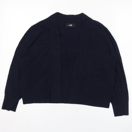 Wallis Womens Blue Round Neck  Viscose Cardigan Jumper Size S