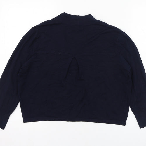Wallis Womens Blue Round Neck  Viscose Cardigan Jumper Size S