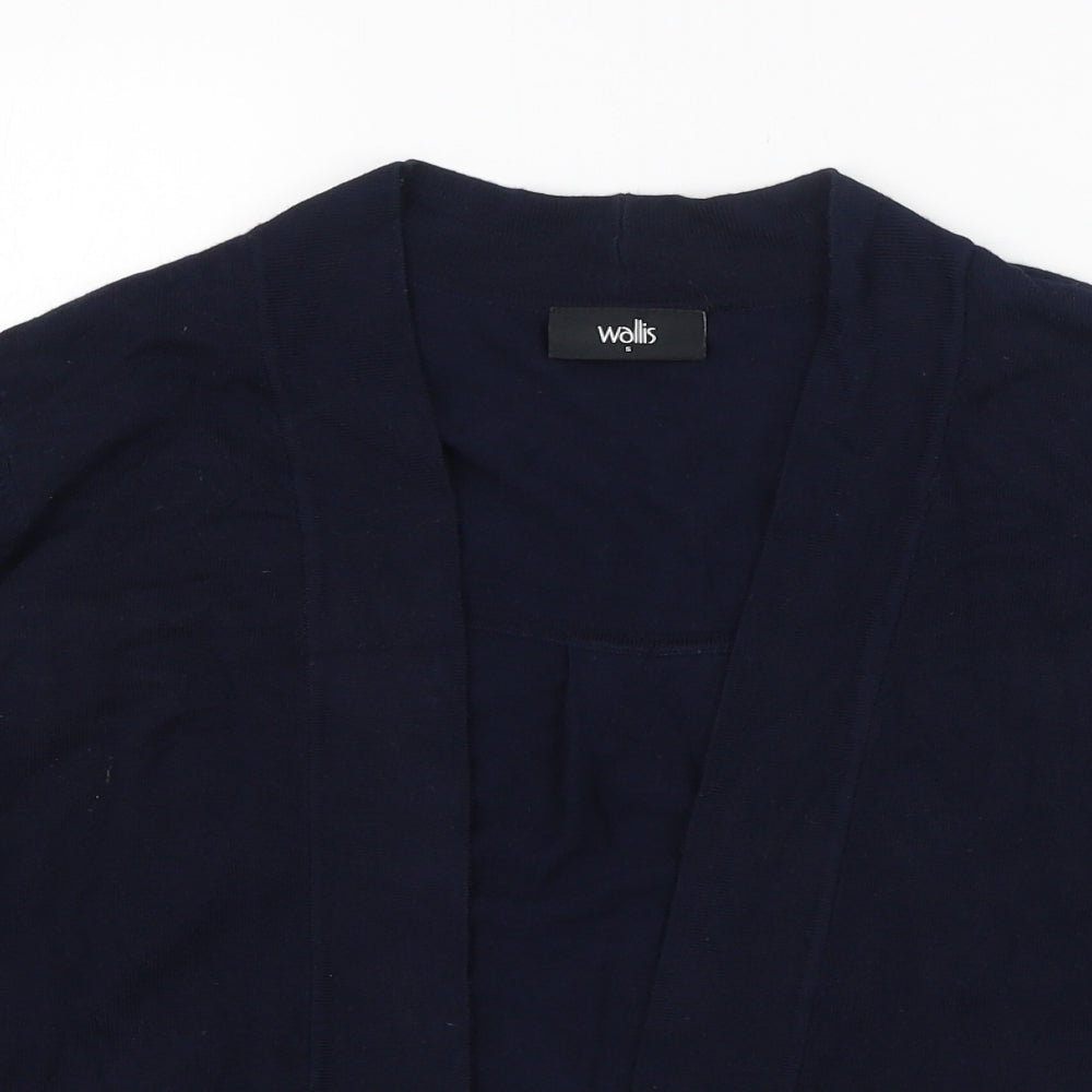 Wallis Womens Blue Round Neck  Viscose Cardigan Jumper Size S