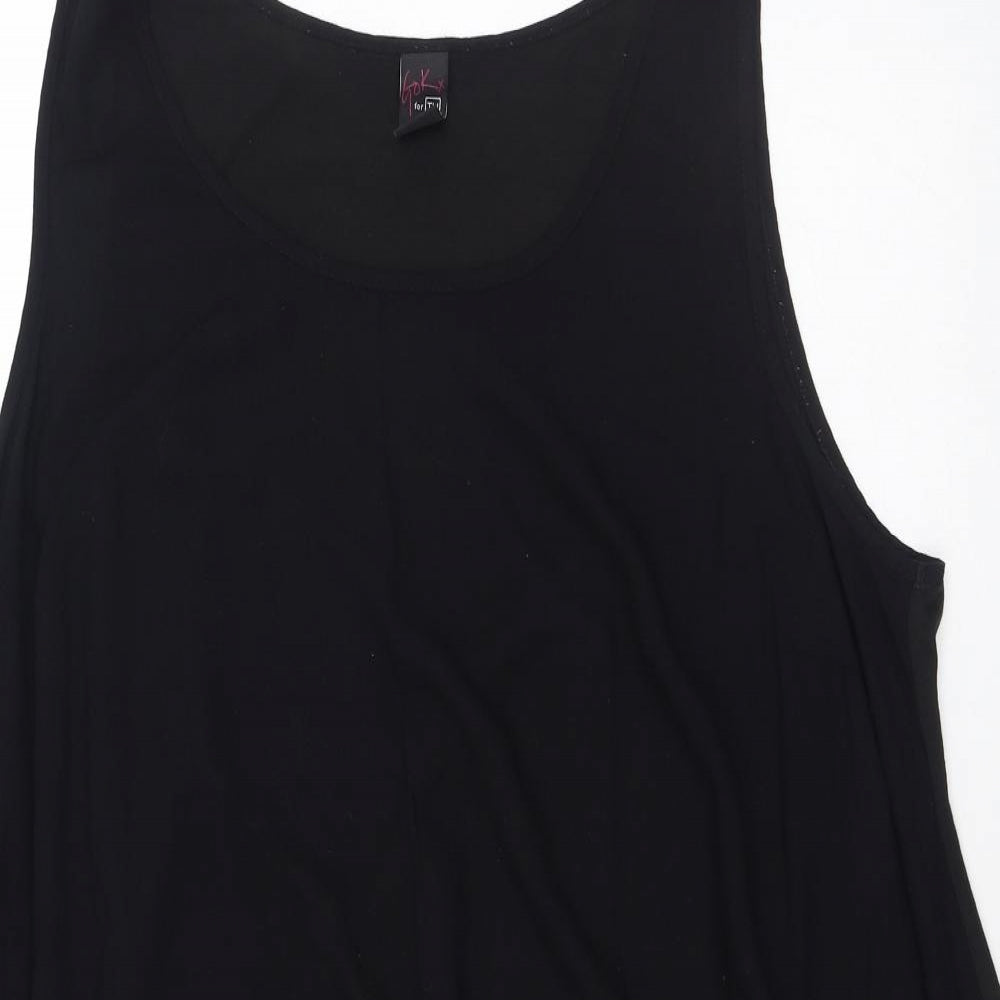 TU Womens Black  Viscose Tank Dress  Size 22  Round Neck Pullover