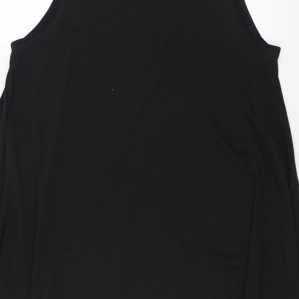TU Womens Black  Viscose Tank Dress  Size 22  Round Neck Pullover