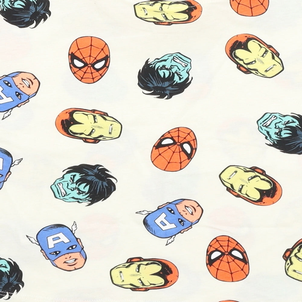 H&M Boys Ivory  Cotton Basic T-Shirt Size 12-18 Months Round Neck Pullover - Marvel