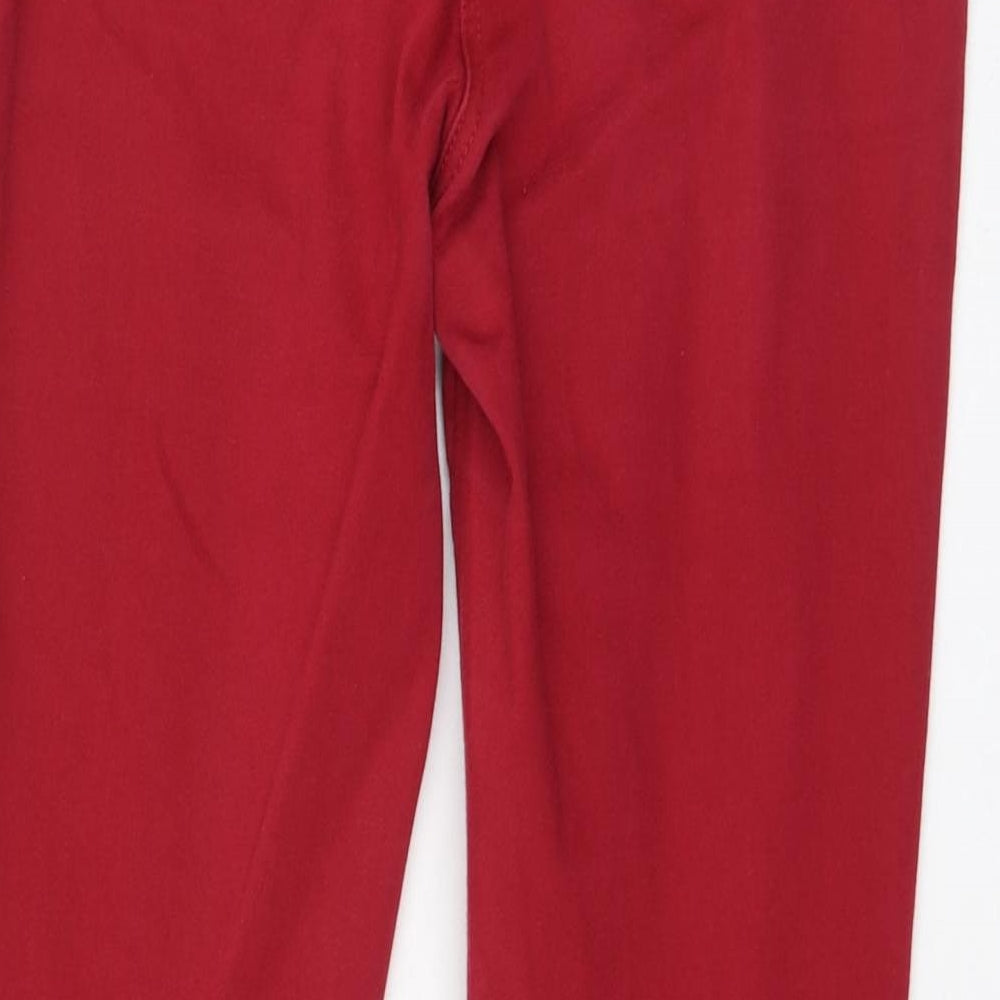 NEXT Womens Red  Cotton Skinny Jeans Size 12 L30 in Regular Zip