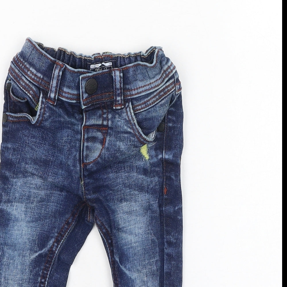 NEXT Boys Blue  Cotton Capri Jeans Size 3-6 Months  Pullover