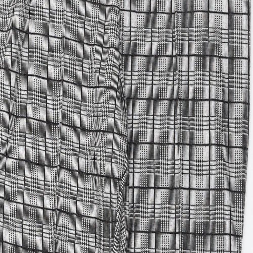 New Look Womens Grey Check Viscose Jogger Leggings Size 12 L28 in