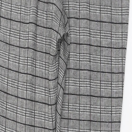 New Look Womens Grey Check Viscose Jogger Leggings Size 12 L28 in