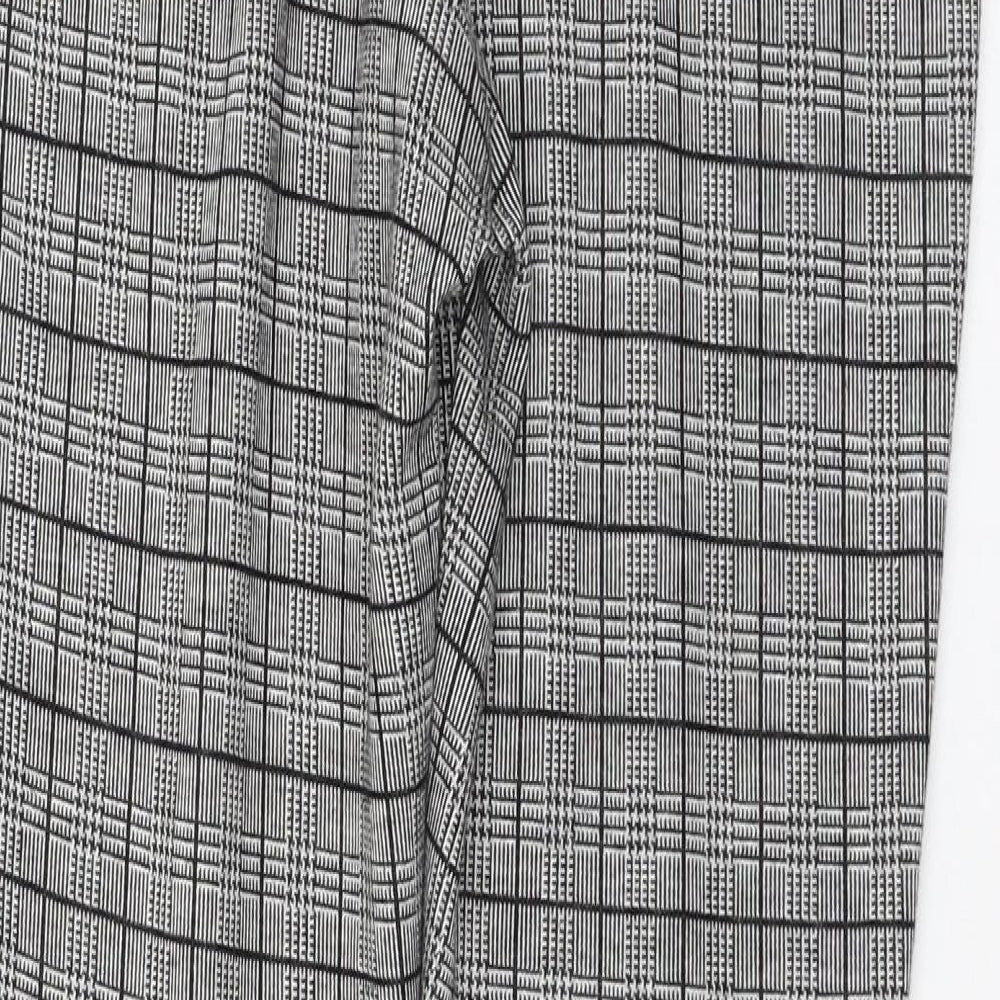 New Look Womens Grey Check Viscose Jogger Leggings Size 12 L28 in