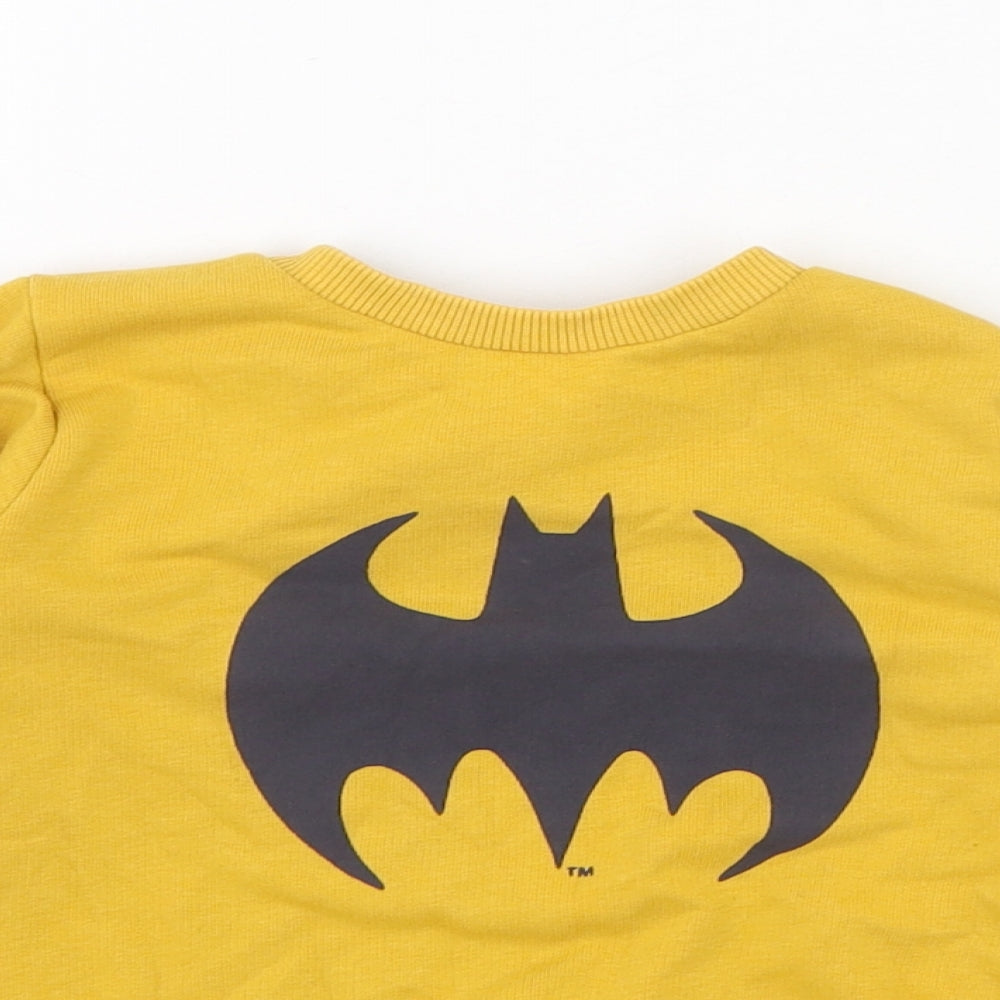 F&F Boys Yellow  Cotton Pullover Jumper Size 12-18 Months  Pullover - Batman
