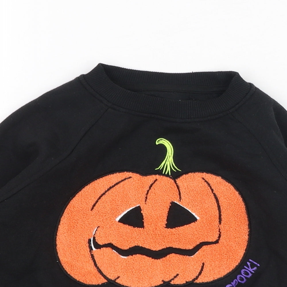 Primark Boys Black  Cotton Pullover Jumper Size 12-18 Months  Pullover - Too cute to spook, Halloween