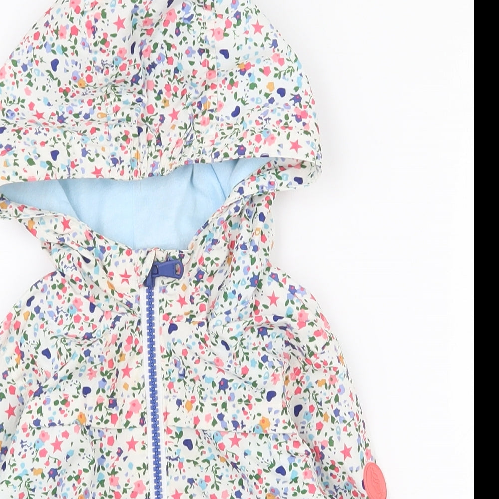 Zara Girls Multicoloured Floral  Jacket Coat Size 12-18 Months   Zip
