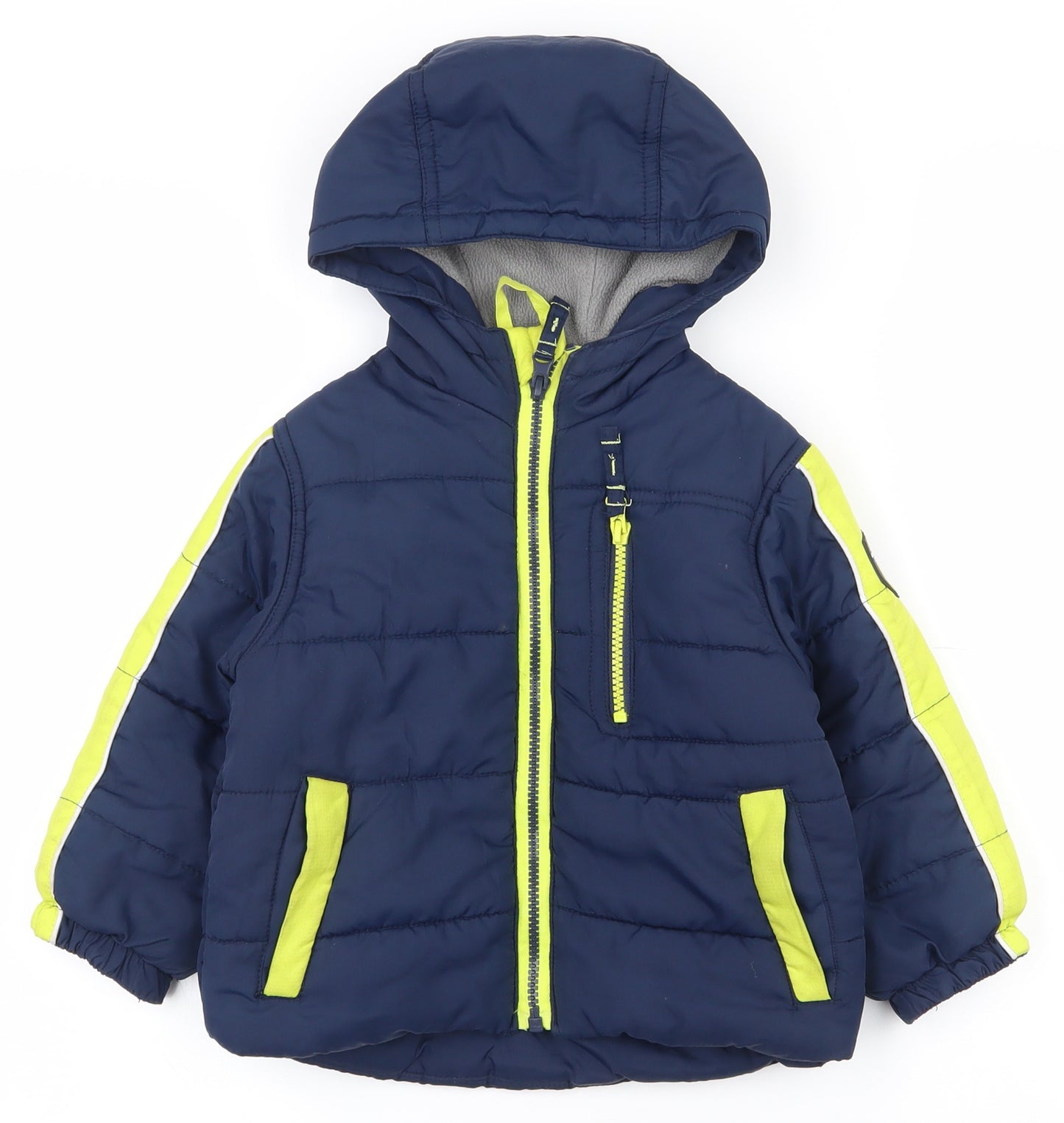 Protection System Boys Blue   Puffer Jacket Coat Size 2-3 Years  Zip
