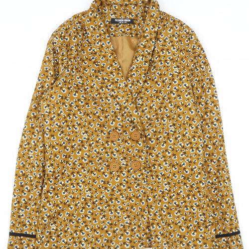 Fashion Union Womens Yellow Floral Polyester Jacket Suit Jacket Size 10