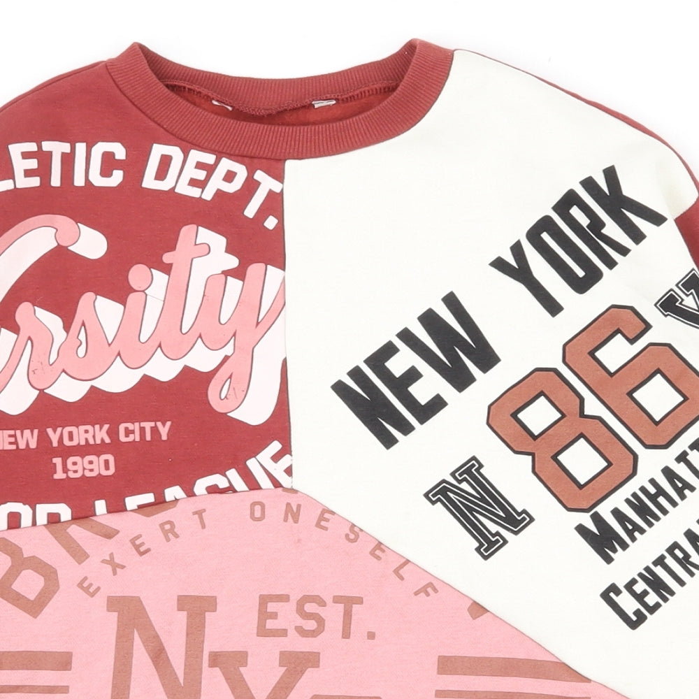 George Girls Multicoloured Colourblock Cotton Pullover Sweatshirt Size 8-9 Years  Pullover - Cropped