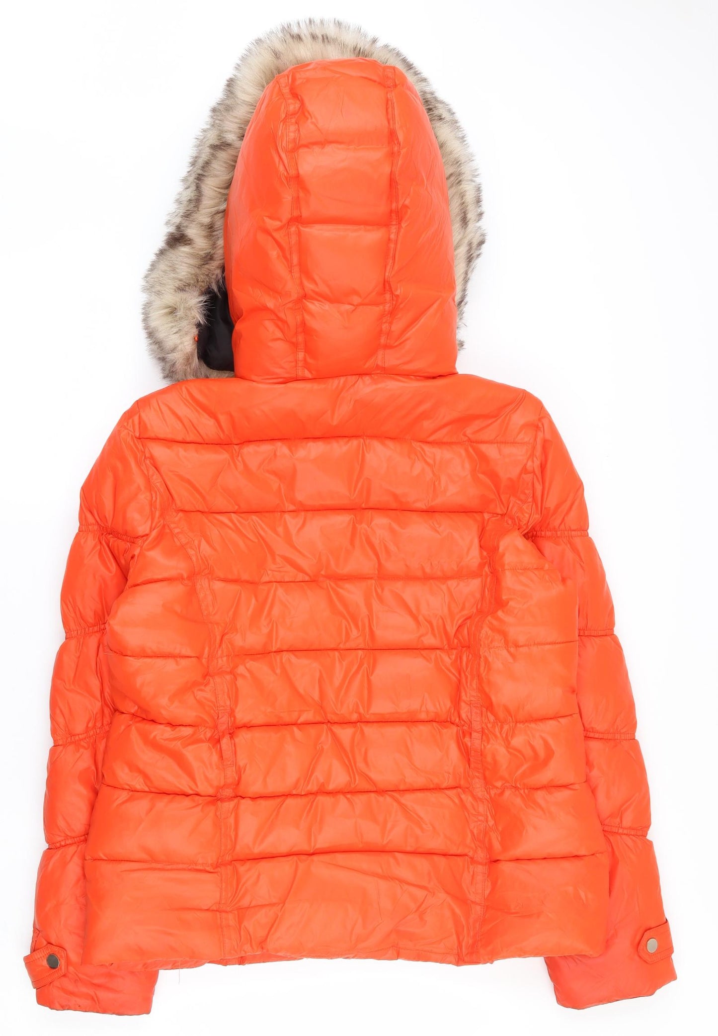 River Island Womens Orange   Puffer Jacket Coat Size 12  Zip