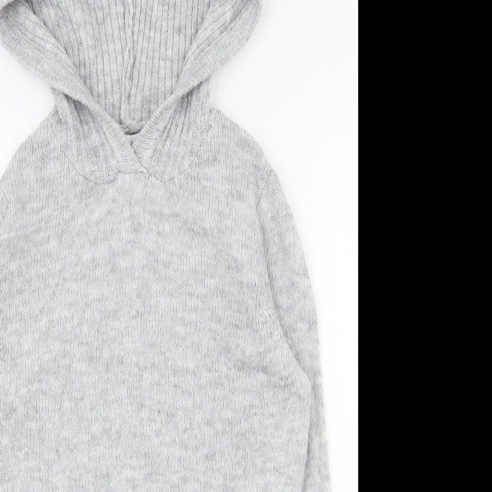 Papaya Womens Grey Crew Neck  Acrylic Pullover Jumper Size S