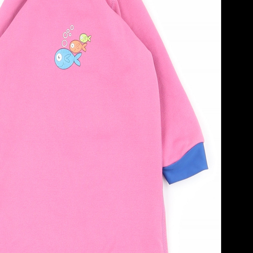 SWIMBEST Girls Pink  Nylon Catsuit One-Piece Size 12-18 Months  Zip - Wetsuit