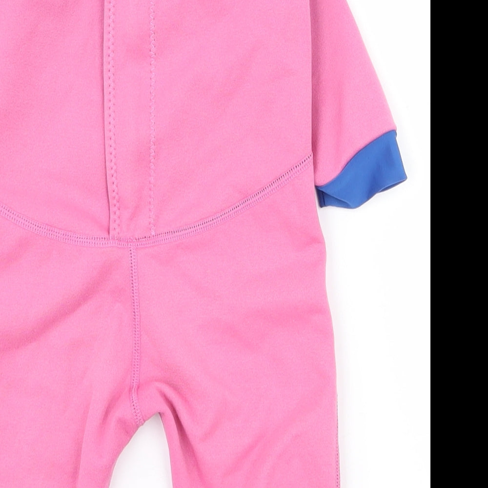 SWIMBEST Girls Pink  Nylon Catsuit One-Piece Size 12-18 Months  Zip - Wetsuit