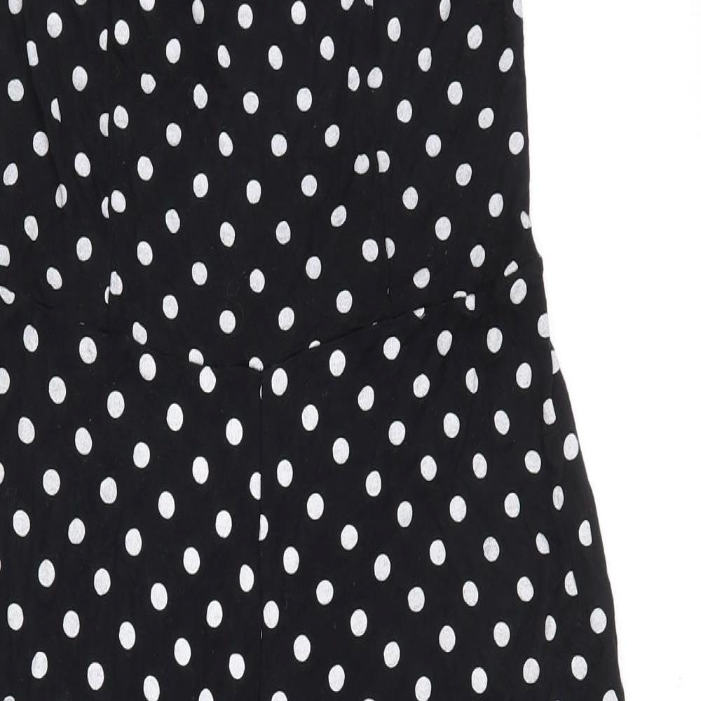 Primark  Womens Black Polka Dot Polyester Jumpsuit One-Piece Size 14 L22 in Pullover