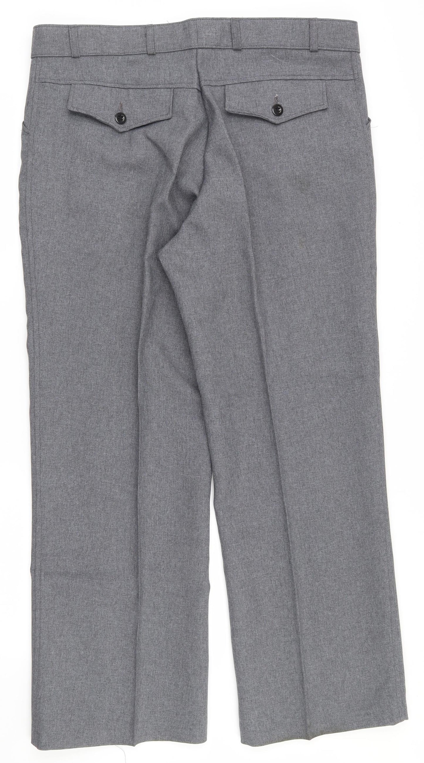 Practical uniform co  Mens Grey  Polyester Dress Pants Trousers Size 40 L29 in Regular Zip