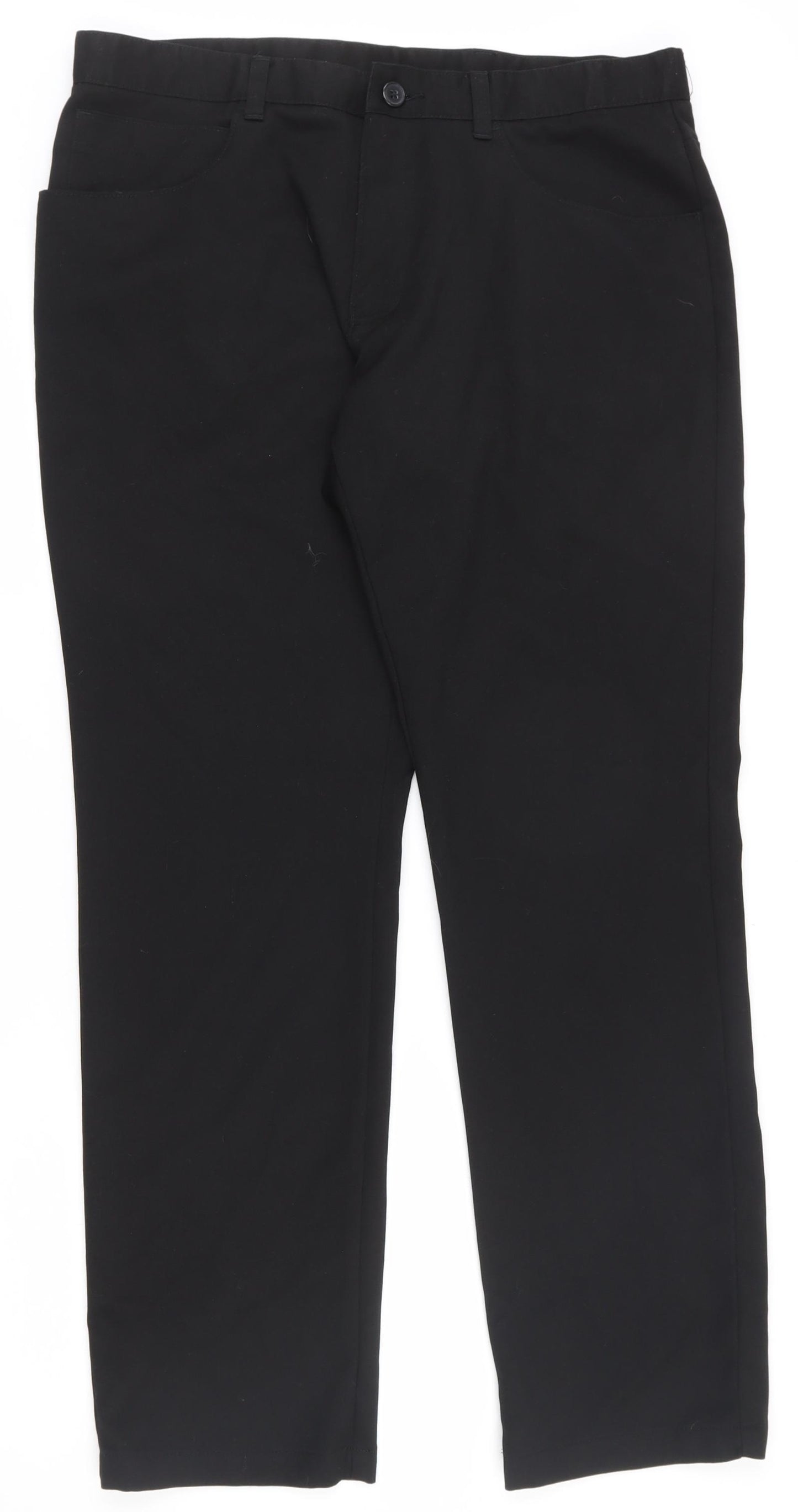 NEXT Mens Black  Polyester Dress Pants Trousers Size 34 in L30 in Regular Zip