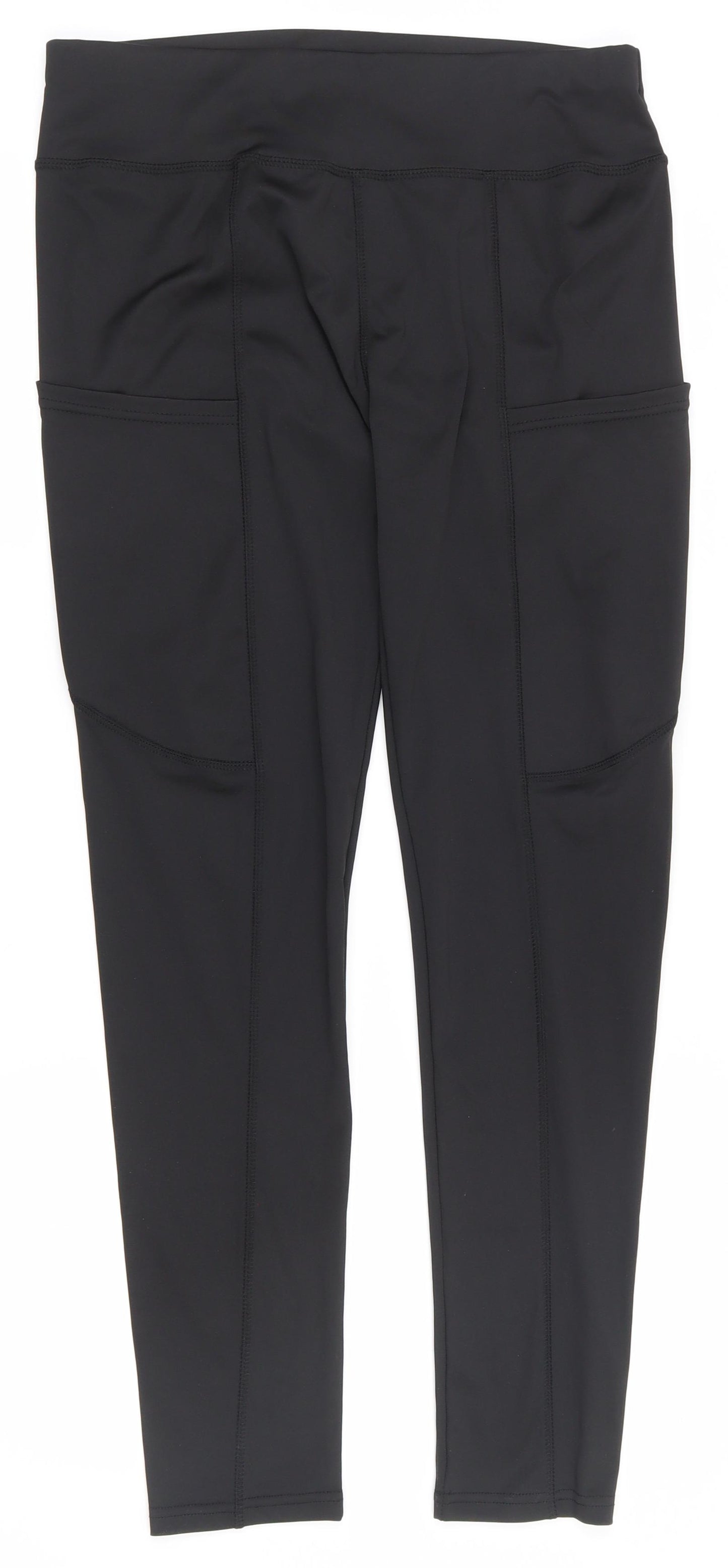 Preworn Womens Black  Polyester Compression Leggings Size XL L27.5 in Regular Pullover