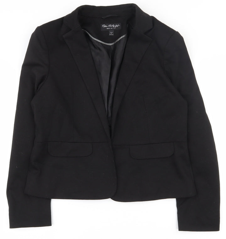 Miss Selfridge Womens Black Polyester Jacket Suit Jacket Size 12 - Open