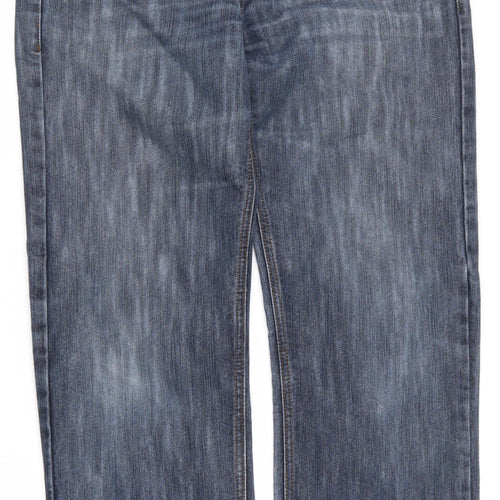 UrbanSpirit Mens Blue  Cotton Straight Jeans Size 34 L29 in Regular Zip