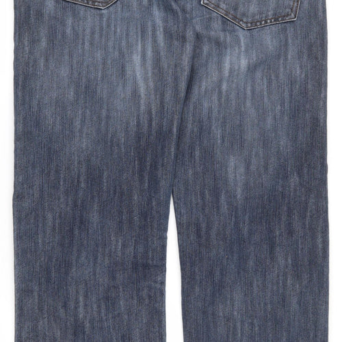 UrbanSpirit Mens Blue  Cotton Straight Jeans Size 34 L29 in Regular Zip