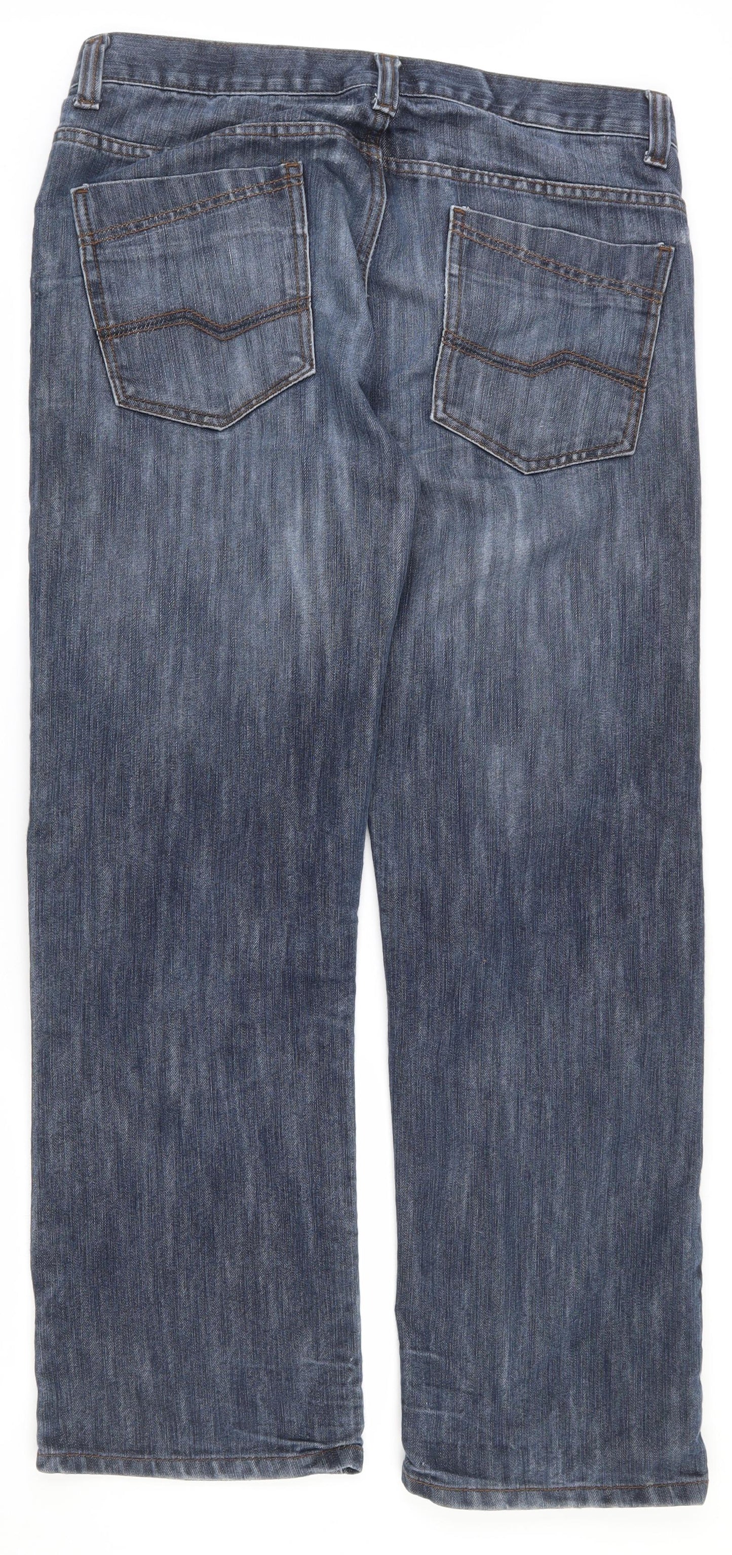 UrbanSpirit Mens Blue  Cotton Straight Jeans Size 34 L29 in Regular Zip