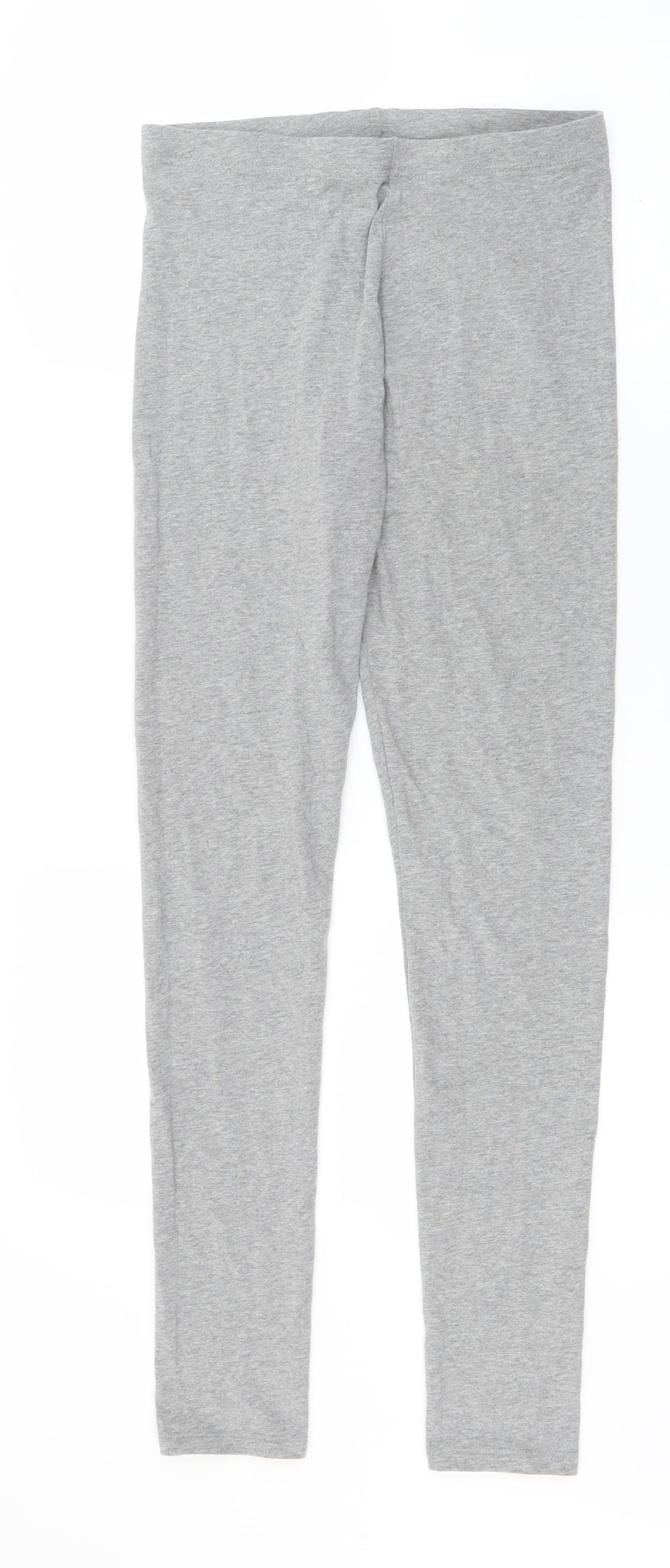 F&F Girls Grey  Cotton Pedal Pusher Trousers Size 13-14 Years  Regular